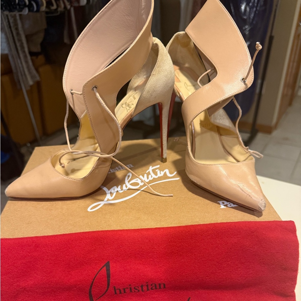 Christian Louboutin Nude Heels, used size 39